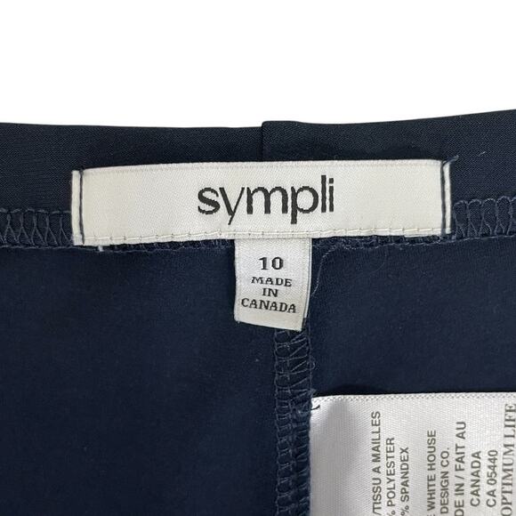 Sympli Stretch Jersey Straight Leg Pull On Pants Navy Blue Sz 10 Casual Travel - Picture 10 of 11